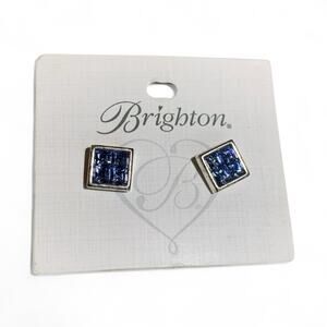 Brighton Crystal Rocks Post Earrings Blue NEW ON CARD WITH TAG J7